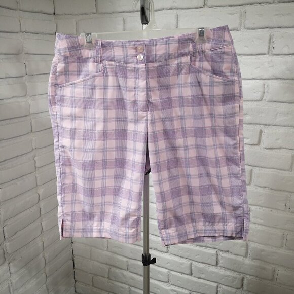Callaway Pants - Callaway Ladies Size 8 Pink Purple & Blue Plaid Golf Shorts